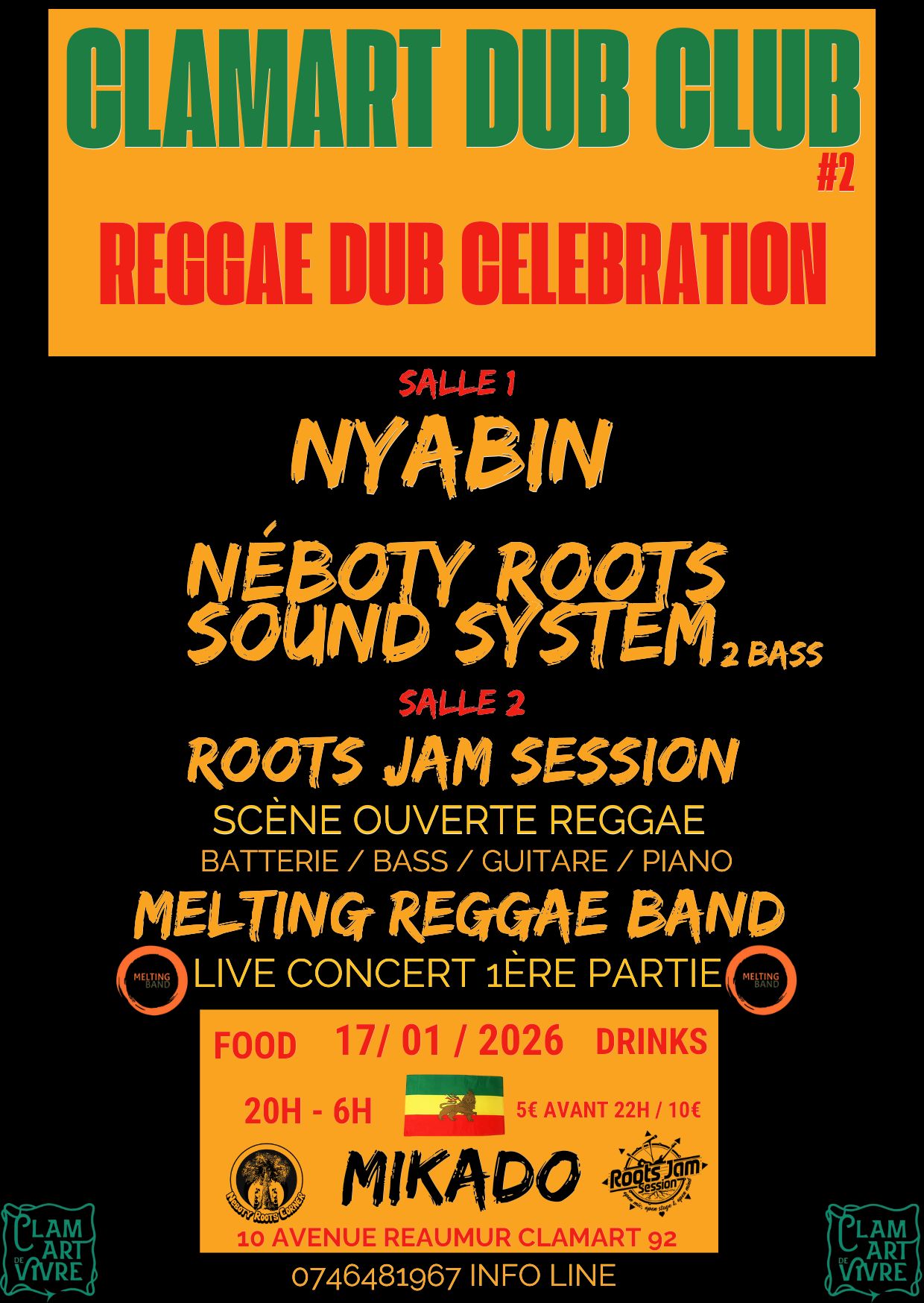 Clamart Dub Club #2 (Reggae Dub Celebration) avec Néboty Roots Sound System et Nyabin